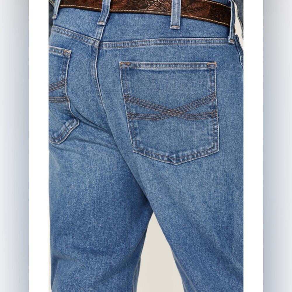 Blue Ranchwear Men's Bronc Rider Denim Regular Straight Jeans Size 36 X 30 - Picture 2 of 11